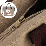 Women's Handbag Canvas Zipper With Dog Pattern