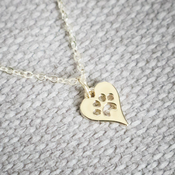 2017 FREE Heart With Cut Out Paw Necklace