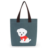 Women's Handbag Canvas Zipper With Dog Pattern