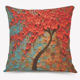 Tree of Life Oil Painting Cushion Throw Pillow Case