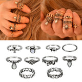 FREE 10pcs Vintage Tribal Ethnic Rings Set for Women