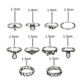 FREE 10pcs Vintage Tribal Ethnic Rings Set for Women